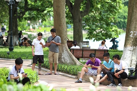 Instalation du wifi gratuit autour du lac Hoàn Kiêm - Hanoi - Vietnam